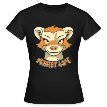 Putois furet - T-shirt Femme - noir - Devant - AI Model Female 172 dark (172cm)