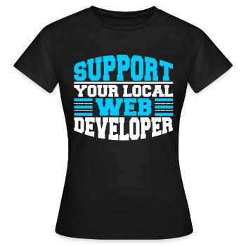 Développeur Web Support aux développeurs Web - T-shirt Femme - noir - Devant - AI Model Female 172 dark (172cm)