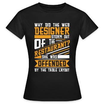 Développeur Web Développeur Web Drôle - T-shirt Femme - noir - Devant - AI Model Female 172 dark (172cm)