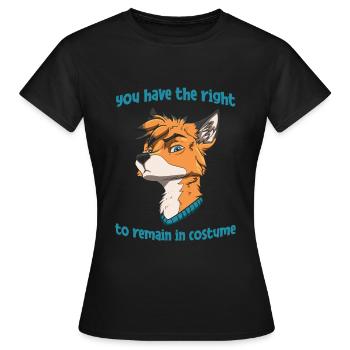 Furry Fandom Fursuits Costume - Women's T-Shirt - black - Front - AI Model Female 172 dark (172cm)