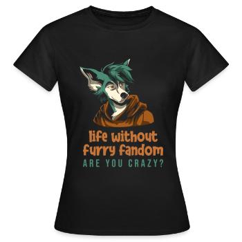 Furry Fandom Fursuits Cute - Women's T-Shirt - black - Front - AI Model Female 172 dark (172cm)