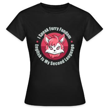 Furry Fandom Fursuits Cute - Women's T-Shirt - black - Front - AI Model Female 172 dark (172cm)