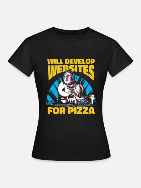 Web Entwickler Webdeveloper Pizza - Frauen T-Shirt - Schwarz