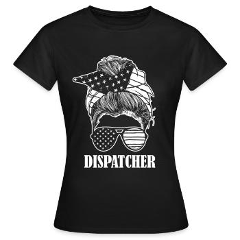 Répartiteur du centre de contrôle des appels d’urgence - T-shirt Femme - noir - Devant - AI Model Female 172 dark (172cm)
