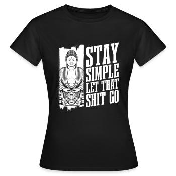 Buddha Buddhist Witzig - Frauen T-Shirt - Schwarz - Vorne - AI Model Female 172 dark (172cm)