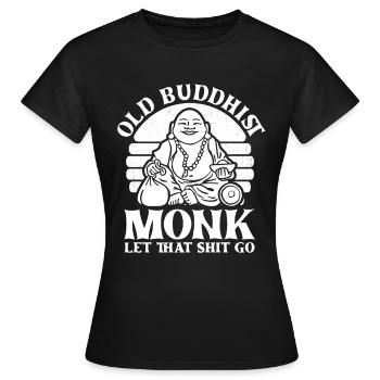 Buddha Buddhist Mönch - Frauen T-Shirt - Schwarz - Vorne - AI Model Female 172 dark (172cm)