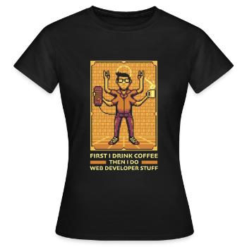 Web Developer Web Developer Coffee - Women's T-Shirt - black - Front - AI Model Female 172 dark (172cm)