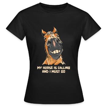 Équitation équestre amusante Endurance - T-shirt Femme - noir - Devant - AI Model Female 172 dark (172cm)
