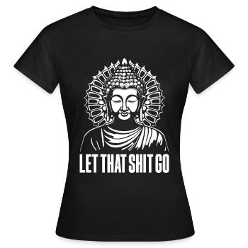 Bouddha bouddhiste drôle - T-shirt Femme - noir - Devant - AI Model Female 172 dark (172cm)