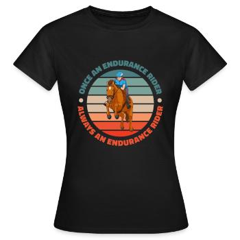 Équitation équestre cool Endurance - T-shirt Femme - noir - Devant - AI Model Female 172 dark (172cm)
