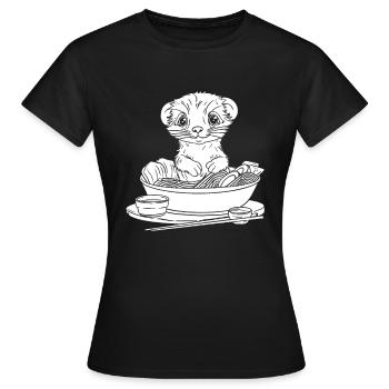 Putois furet - T-shirt Femme - noir - Devant - AI Model Female 172 dark (172cm)