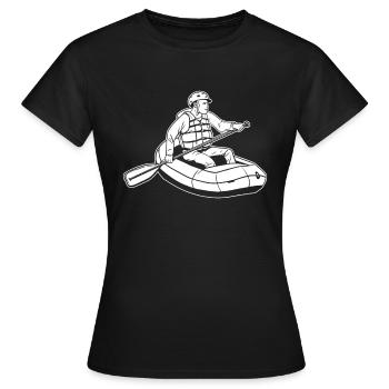 Rafting - Frauen T-Shirt - Schwarz - Vorne - AI Model Female 172 dark (172cm)