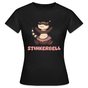 Putois furet mignon - T-shirt Femme - noir - Devant - AI Model Female 172 dark (172cm)