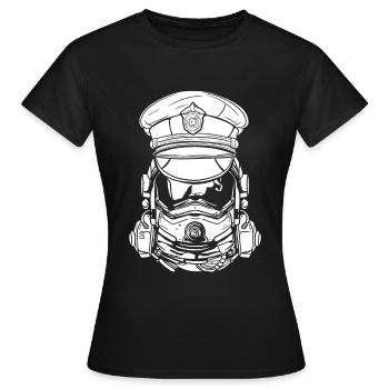 Policeman Police - Women's T-Shirt - black - Front - AI Model Female 172 dark (172cm)