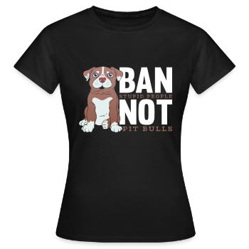 Pitbull Pitbull Interdiction - T-shirt Femme - noir - Devant - AI Model Female 172 dark (172cm)