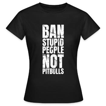 Pitbull Pitbull Interdiction - T-shirt Femme - noir - Devant - AI Model Female 172 dark (172cm)