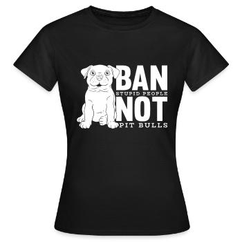 Pitbull Pitbull Interdiction - T-shirt Femme - noir - Devant - AI Model Female 172 dark (172cm)