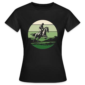 Équitation équestre d’endurance - T-shirt Femme - noir - Devant - AI Model Female 172 dark (172cm)
