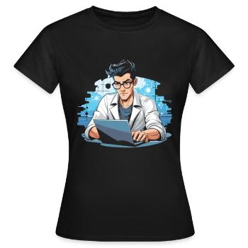Analyste de données en science des données - T-shirt Femme - noir - Devant - AI Model Female 172 dark (172cm)