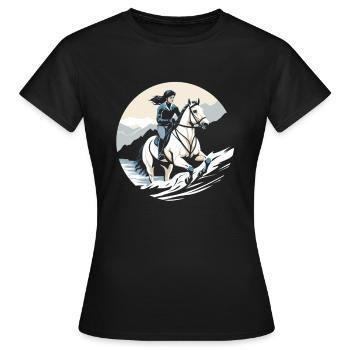 Équitation équestre d’endurance - T-shirt Femme - noir - Devant - AI Model Female 172 dark (172cm)
