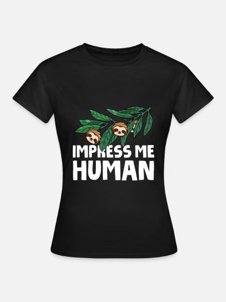 Faultier Cool - Frauen T-Shirt - Schwarz