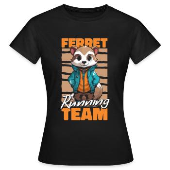 Putois furet en course - T-shirt Femme - noir - Devant - AI Model Female 172 dark (172cm)