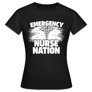 Krankenschwester Nation Notfallkrankenschwester - Frauen T-Shirt - Schwarz - Vorne - AI Model Female 172 dark (172cm)