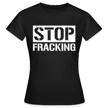 Ölfeld Bohrinsel Fracking - Frauen T-Shirt - Schwarz - Vorne - AI Model Female 172 dark (172cm)