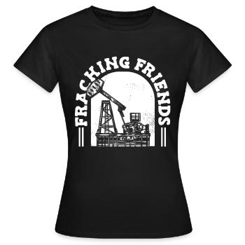 Ölfeld Bohrinsel Anlage Fracking - Frauen T-Shirt - Schwarz - Vorne - AI Model Female 172 dark (172cm)