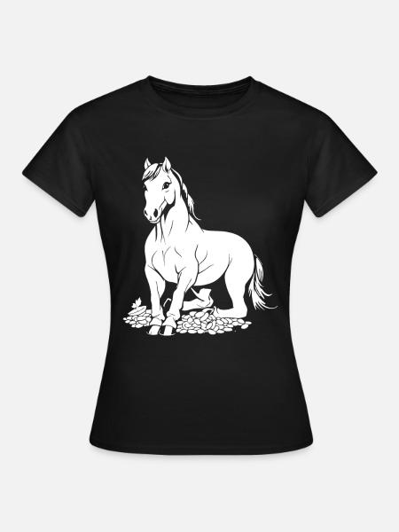 Pferd Reitsport - Frauen T-Shirt - Schwarz