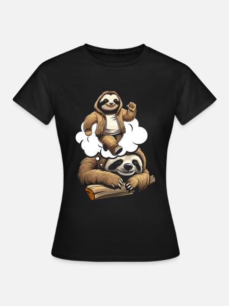 Faultier Witzig - Frauen T-Shirt - Schwarz
