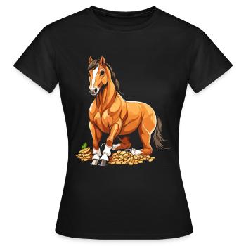 Sports équestres équestres à cheval - T-shirt Femme - noir - Devant - AI Model Female 172 dark (172cm)