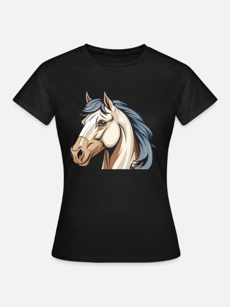 Pferd Reitsport Kopf - Frauen T-Shirt - Schwarz
