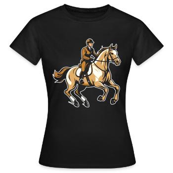 Sports équestres équestres à cheval - T-shirt Femme - noir - Devant - AI Model Female 172 dark (172cm)