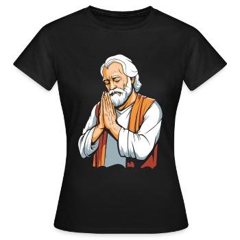 Christ Christentum Beten - Frauen T-Shirt - Schwarz - Vorne - AI Model Female 172 dark (172cm)