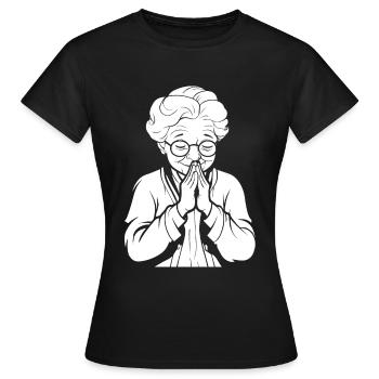 Christ Christentum Beten - Frauen T-Shirt - Schwarz - Vorne - AI Model Female 172 dark (172cm)
