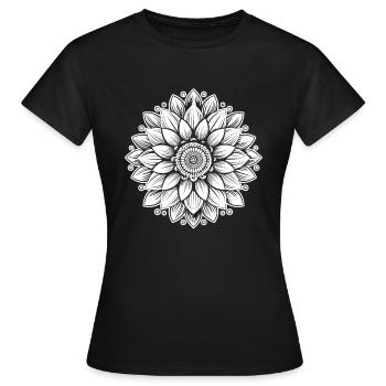Tournesol Mandala Inspiration Zen - T-shirt Femme - noir - Devant - AI Model Female 172 dark (172cm)