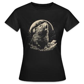 Guinea Pig Guinea Pig Moon - Women's T-Shirt - black - Front - AI Model Female 172 dark (172cm)