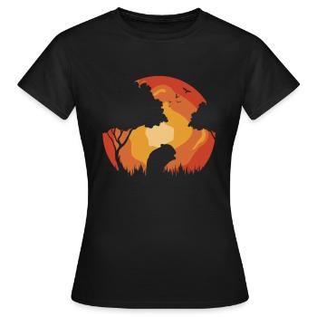 Guinea pig guinea pig sunset - Women's T-Shirt - black - Front - AI Model Female 172 dark (172cm)