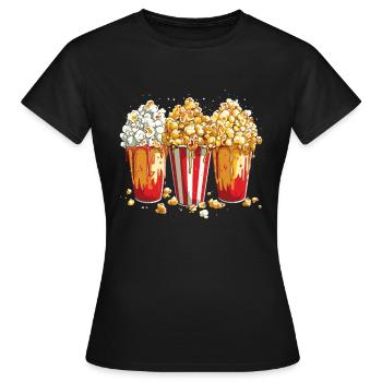 Pop-corn - T-shirt Femme - noir - Devant - AI Model Female 172 dark (172cm)