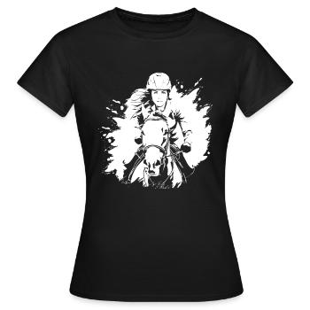 Sports équestres équestres à cheval - T-shirt Femme - noir - Devant - AI Model Female 172 dark (172cm)