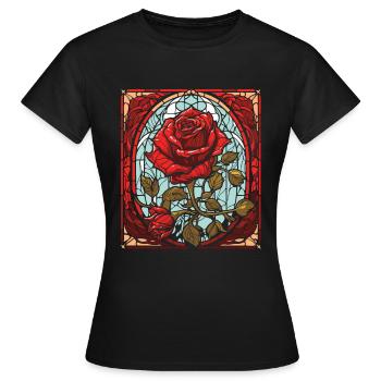 Rose rouge Goth - T-shirt Femme - noir - Devant - AI Model Female 172 dark (172cm)
