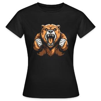 Ours Brun Ours En Colère - T-shirt Femme - noir - Devant - AI Model Female 172 dark (172cm)