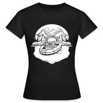 Rafting - Frauen T-Shirt - Schwarz - Vorne - AI Model Female 172 dark (172cm)
