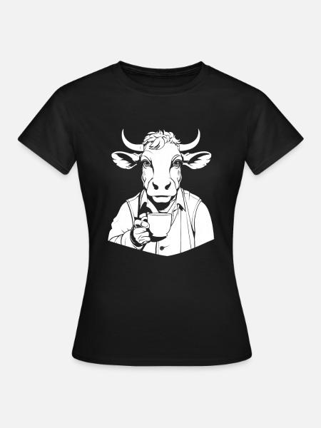 Kuh Landwirt Viehzucht Kaffee - T-shirt dam - svart