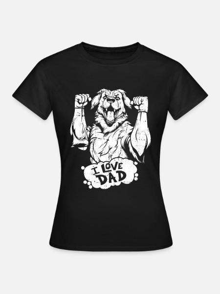 Berger australien J’aime papa - T-shirt Femme - noir