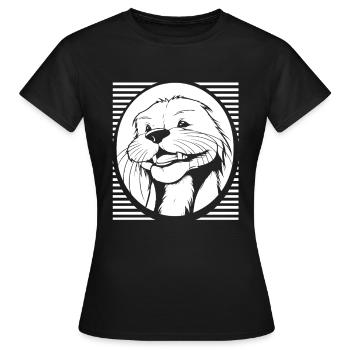 Sourire de Ratel de blaireau au miel - T-shirt Femme - noir - Devant - AI Model Female 172 dark (172cm)