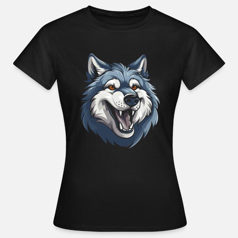 Wolf Smiling - Women's T-Shirt - black