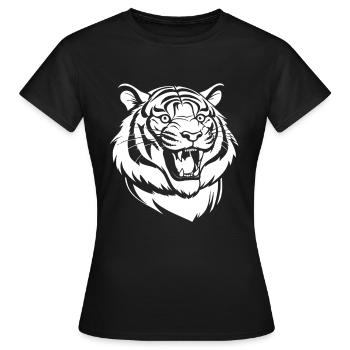 Tigre souriant - T-shirt Femme - noir - Devant - AI Model Female 172 dark (172cm)