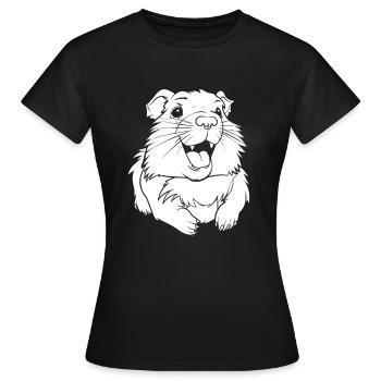 Guinea Pig Guinea Pig Smiling - Women's T-Shirt - black - Front - AI Model Female 172 dark (172cm)